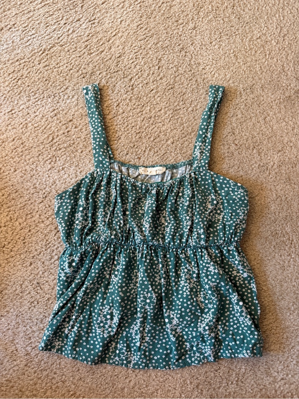 Pacsun Green Floral Tank Top